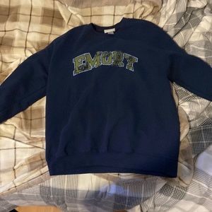 Blue varsity crew neck
